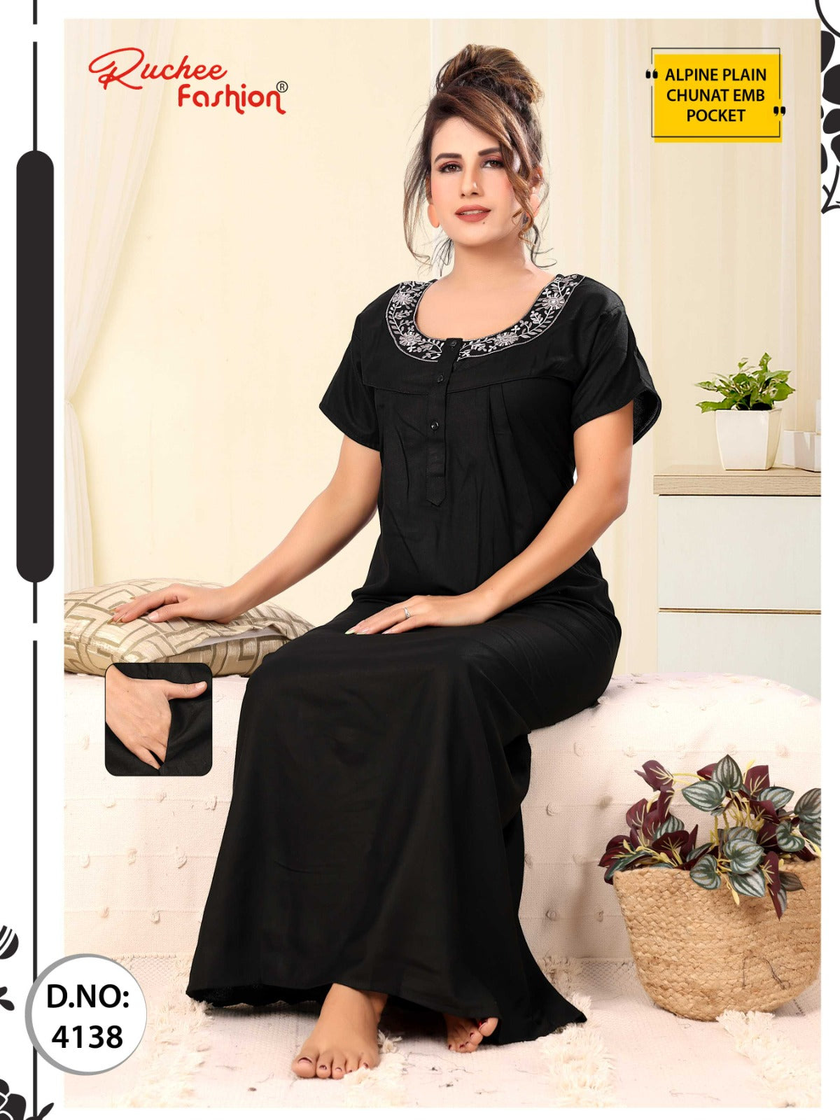Design 4138 To 4146 Ruchee Fashion Alpine Night Gowns Manufacturer India