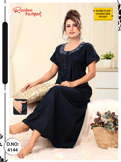 Design 4138 To 4146 Ruchee Fashion Alpine Night Gowns Manufacturer India