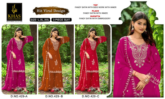 Design 426-429 Khas Fandy Pakistani Readymade Suits Wholesale Price