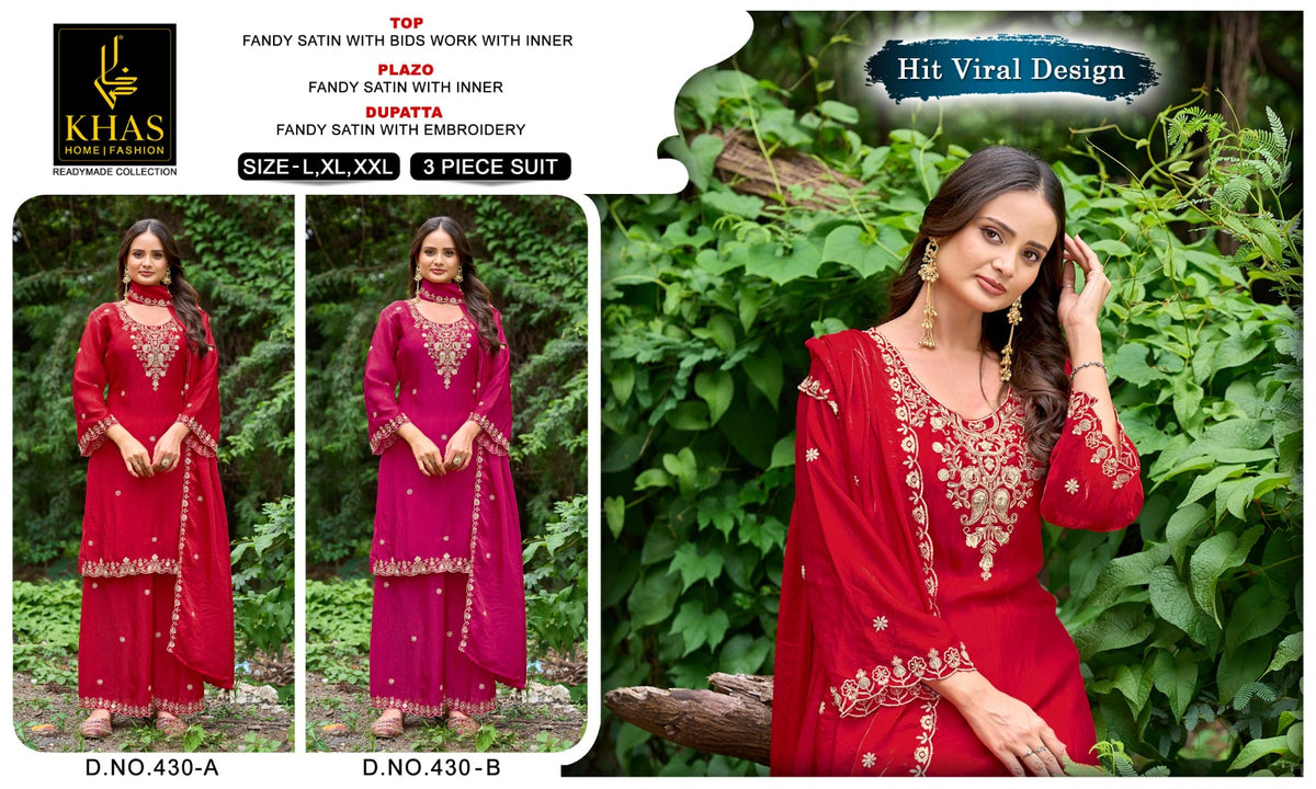 Design 430-432-434 Khas Fandy Pakistani Readymade Suits Wholesaler India