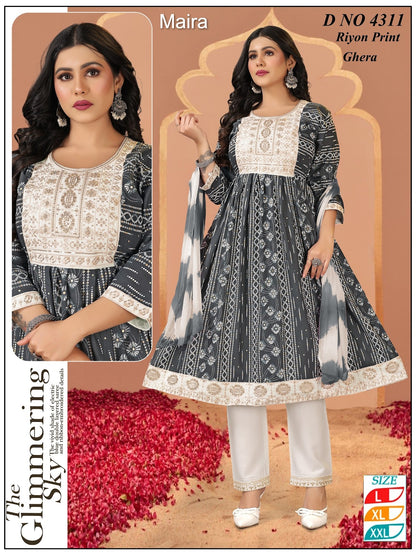 Design 4310-4317 Maira Rayon Readymade Anarkali Suits Manufacturer Gujarat