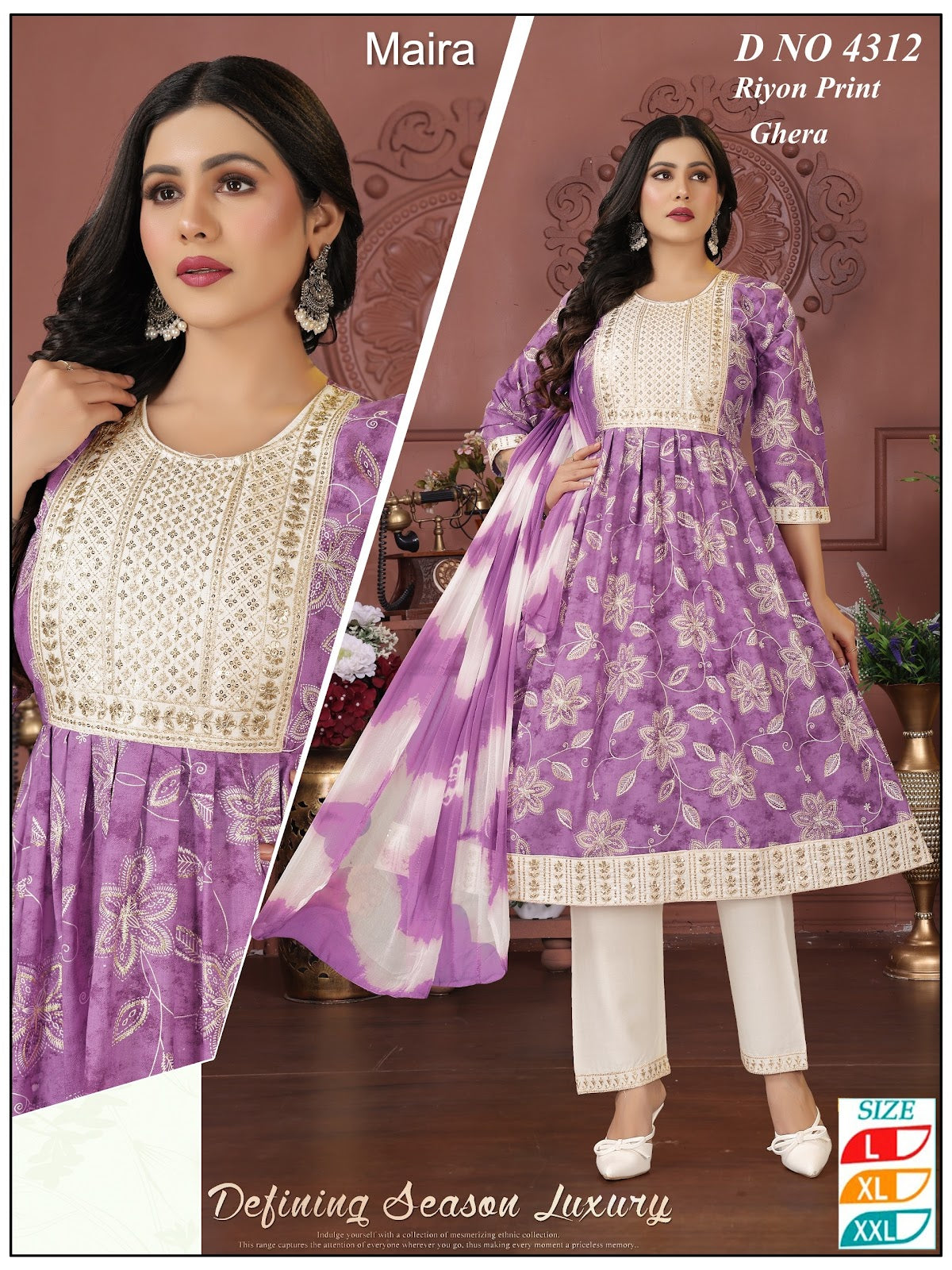 Design 4310-4317 Maira Rayon Readymade Anarkali Suits Manufacturer Gujarat