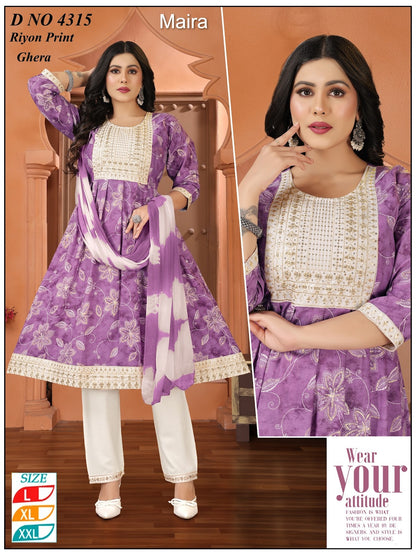 Design 4310-4317 Maira Rayon Readymade Anarkali Suits Manufacturer Gujarat