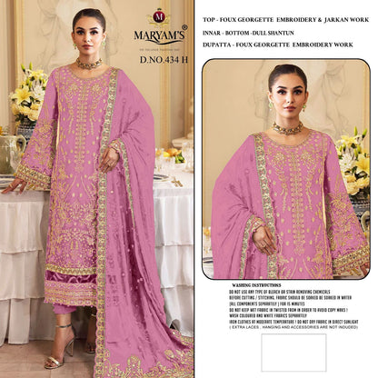 Design 434 Efgh Maryams Fox Georgette Pakistani Salwar Suits Wholesale Rate