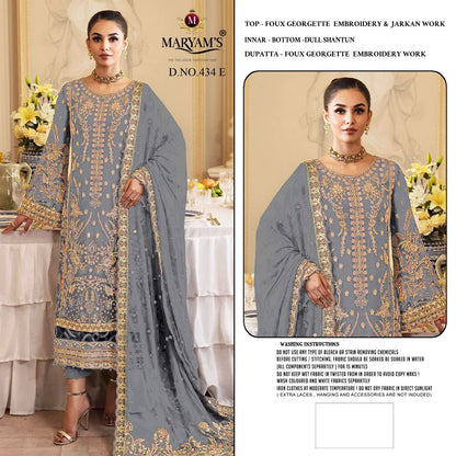 Design 434 Efgh Maryams Fox Georgette Pakistani Salwar Suits Wholesale Rate