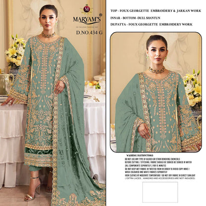 Design 434 Efgh Maryams Fox Georgette Pakistani Salwar Suits Wholesale Rate