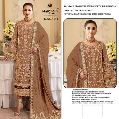 Design 434 Efgh Maryams Fox Georgette Pakistani Salwar Suits Wholesale Rate