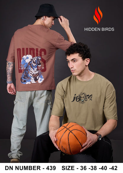 Design 439 Front-Back Print Hidden Birds Imported Mens Tshirts Wholesaler India
