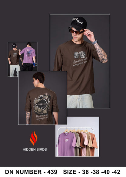 Design 439 Front-Back Print Hidden Birds Imported Mens Tshirts Wholesaler India