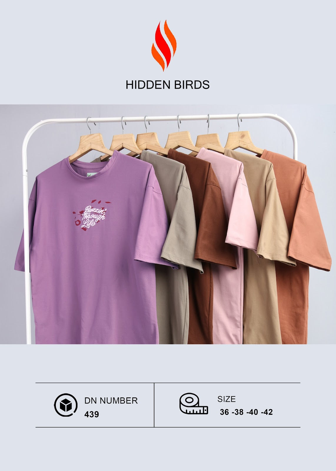 Design 439 Front-Back Print Hidden Birds Imported Mens Tshirts Wholesaler India