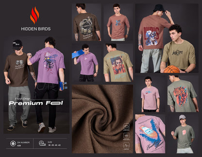Design 439 Front-Back Print Hidden Birds Imported Mens Tshirts Wholesaler India