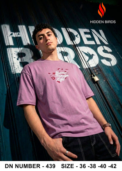 Design 439 Front-Back Print Hidden Birds Imported Mens Tshirts Wholesaler India