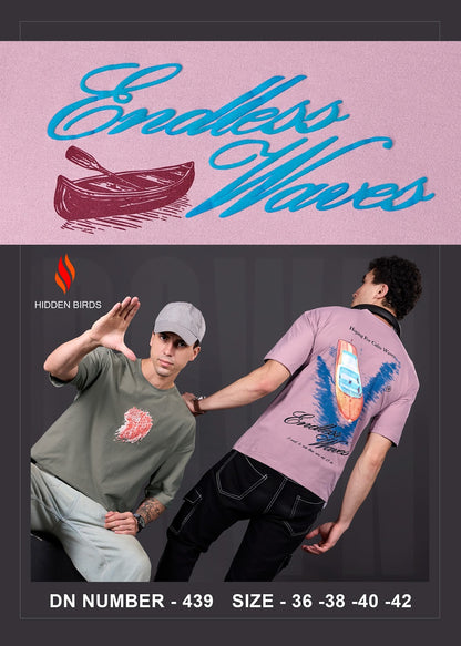 Design 439 Front-Back Print Hidden Birds Imported Mens Tshirts Wholesaler India