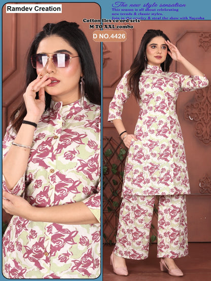 Design 4424-4428 Ramdev Creation Cotton Co Ord Set Exporter Gujarat