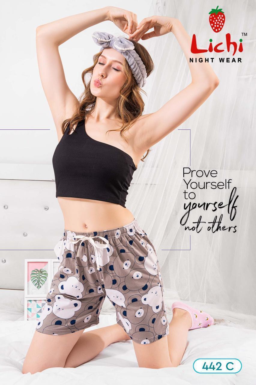 Design 442 Lichi Cotton Women Shorts Wholesale Price