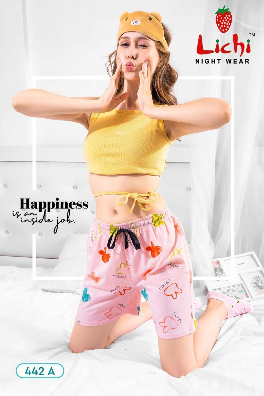 Design 442 Lichi Cotton Women Shorts Wholesale Price