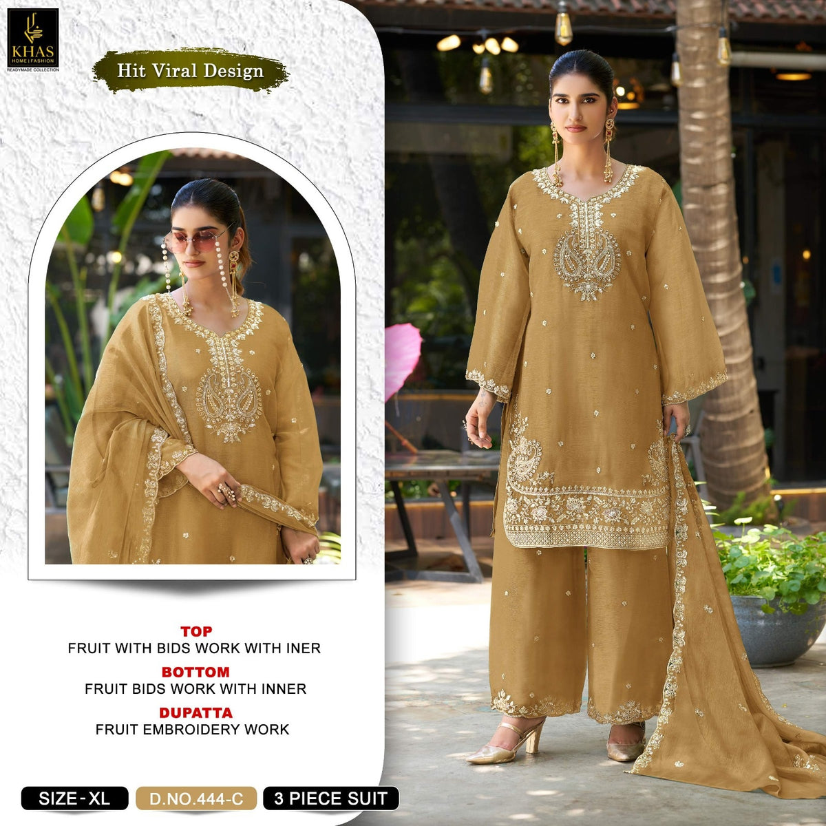 Design 444 Khas Chiffon Pakistani Readymade Suits Manufacturer