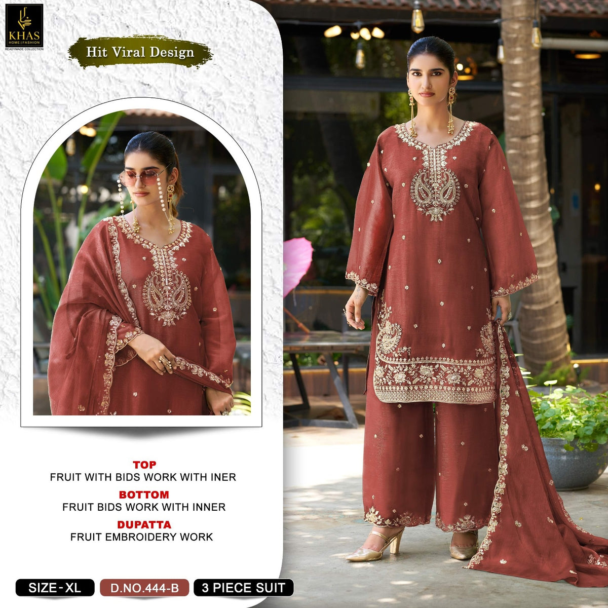 Design 444 Khas Chiffon Pakistani Readymade Suits Manufacturer
