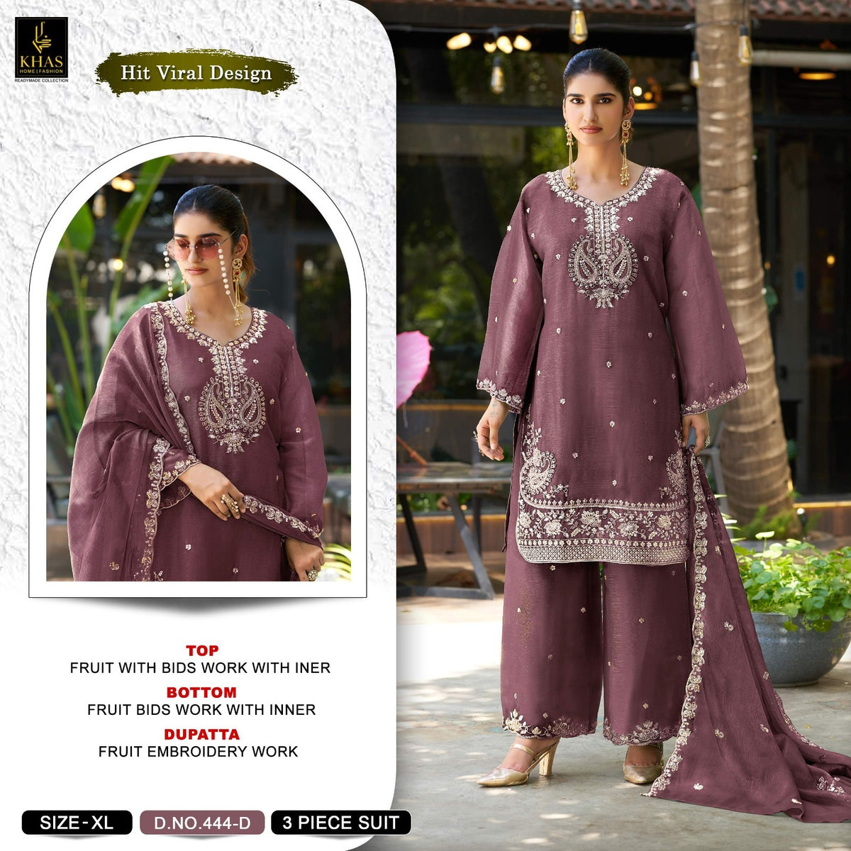 Design 444 Khas Chiffon Pakistani Readymade Suits Manufacturer