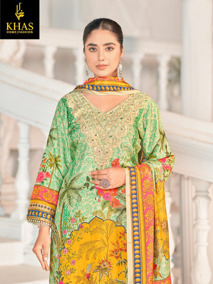 Design 4450-4451 Khas Viscose Muslin Pakistani Readymade Suits Wholesale Price
