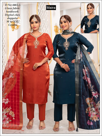 Design 4465 1-5 Maira Roman Readymade Pant Style Suits Supplier India