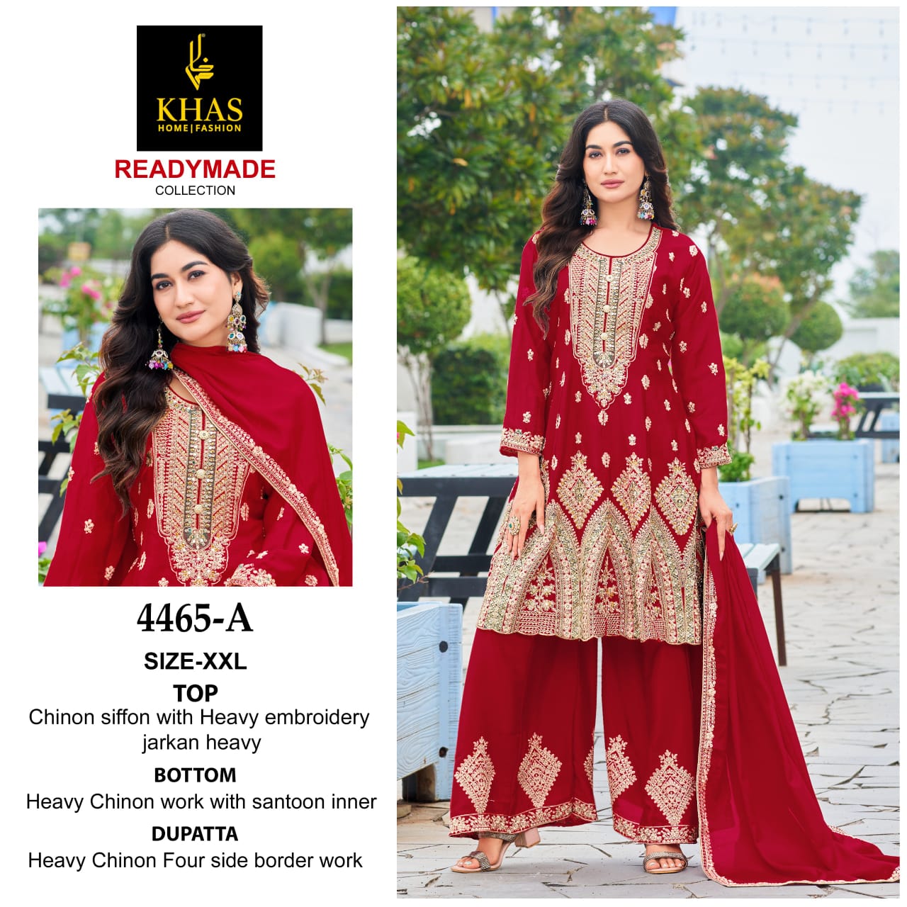 Design 4465 Khas Chinon Pakistani Readymade Suits Manufacturer