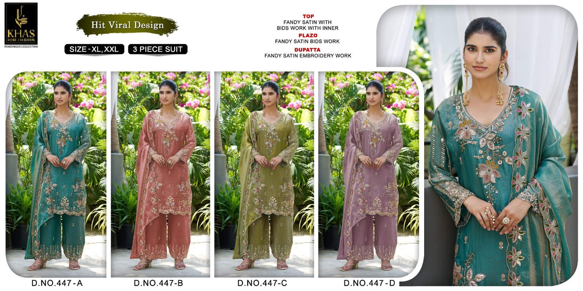 Design 447 Khas Fandy Pakistani Readymade Suits Supplier Gujarat