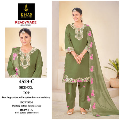 Design 4523 Khas Cotton Pakistani Readymade Suits Manufacturer