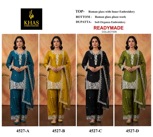Design 4527 Khas Roman Pakistani Readymade Suits Exporter India