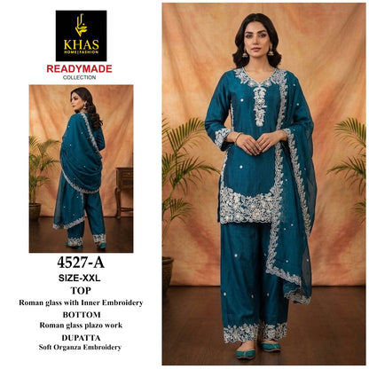 Design 4527 Khas Roman Pakistani Readymade Suits Exporter India