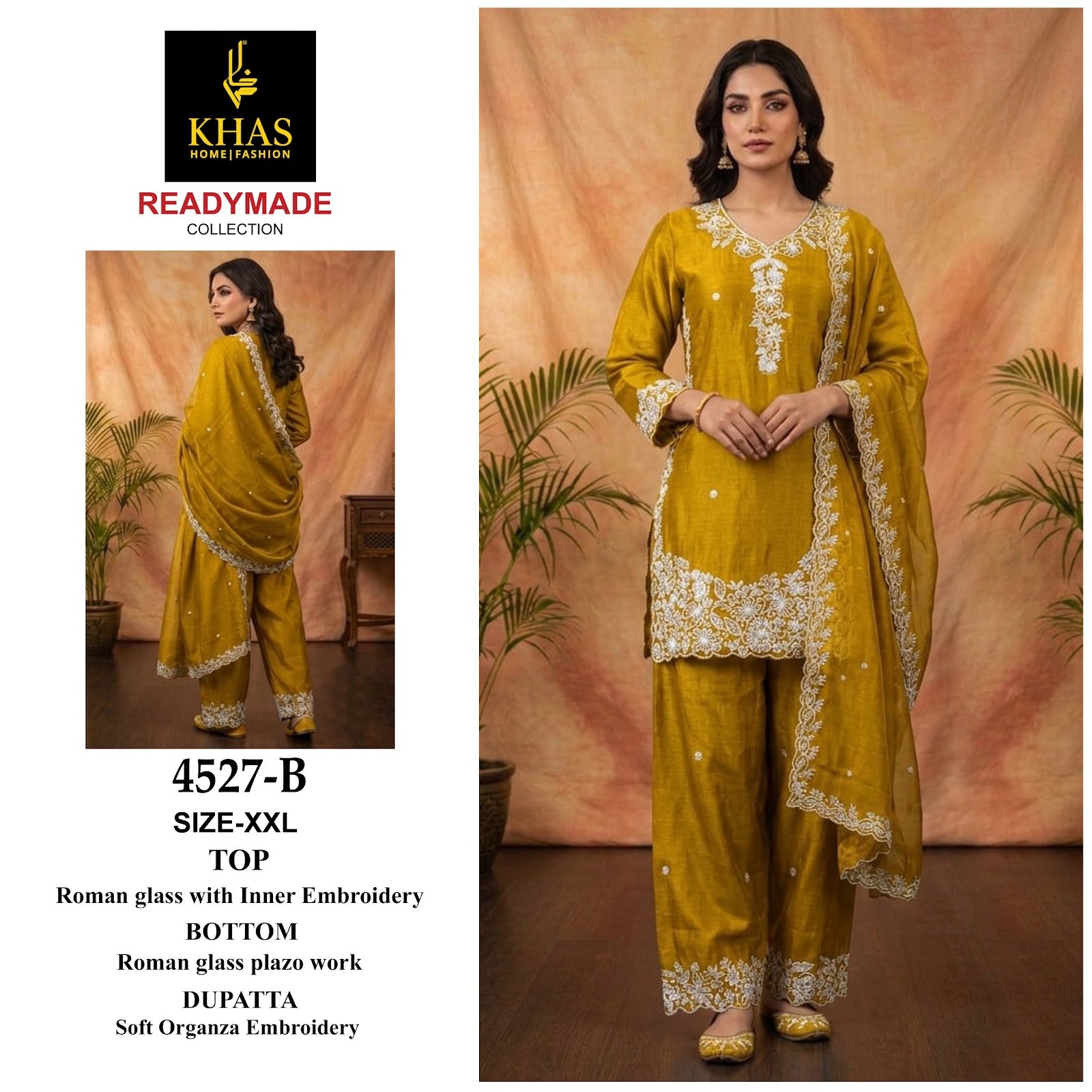 Design 4527 Khas Roman Pakistani Readymade Suits Exporter India
