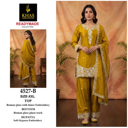 Design 4527 Khas Roman Pakistani Readymade Suits Exporter India