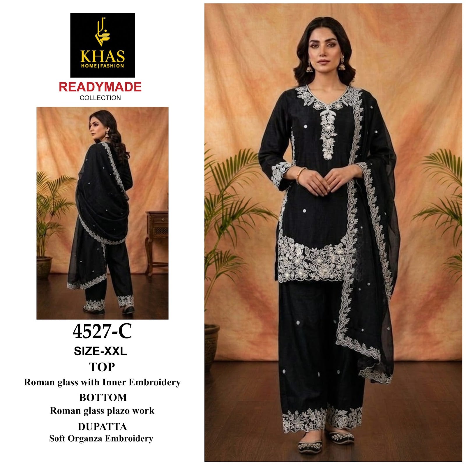 Design 4527 Khas Roman Pakistani Readymade Suits Exporter India