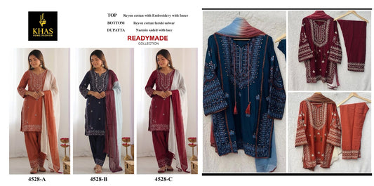 Design 4528 Khas Rayon Pakistani Readymade Suits Supplier Gujarat