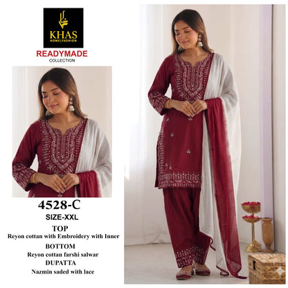 Design 4528 Khas Rayon Pakistani Readymade Suits Supplier Gujarat