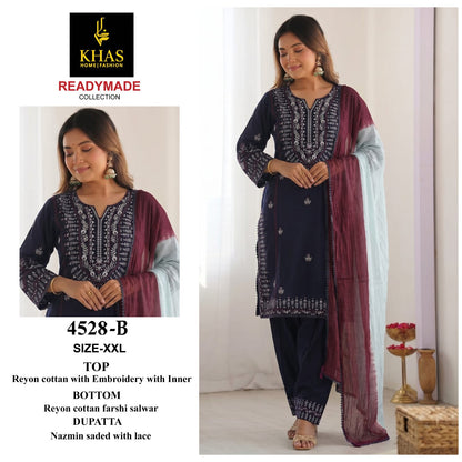 Design 4528 Khas Rayon Pakistani Readymade Suits Supplier Gujarat