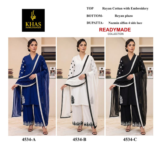 Design 4534 Khas Reyon Readymade Plazzo Style Suits Manufacturer Ahmedabad