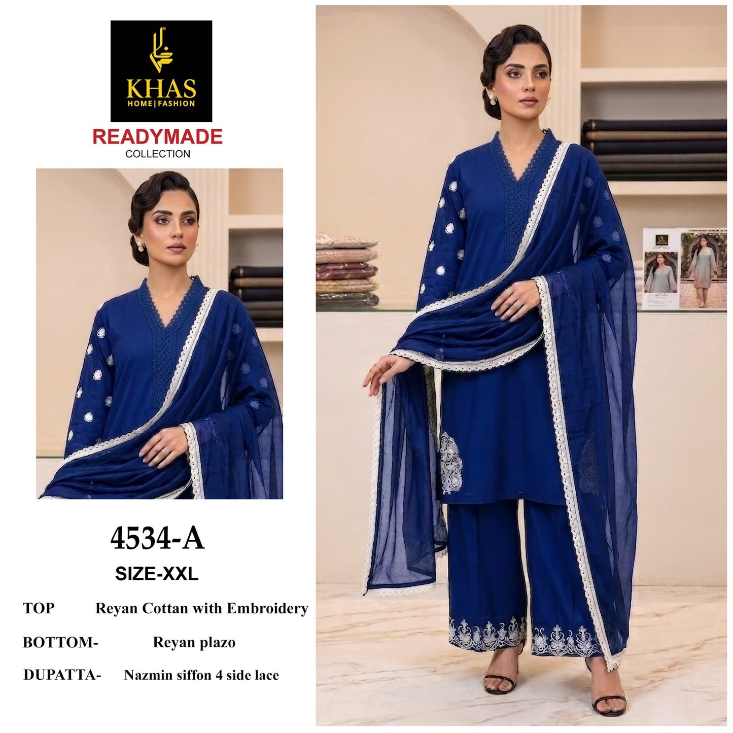 Design 4534 Khas Reyon Readymade Plazzo Style Suits Manufacturer Ahmedabad