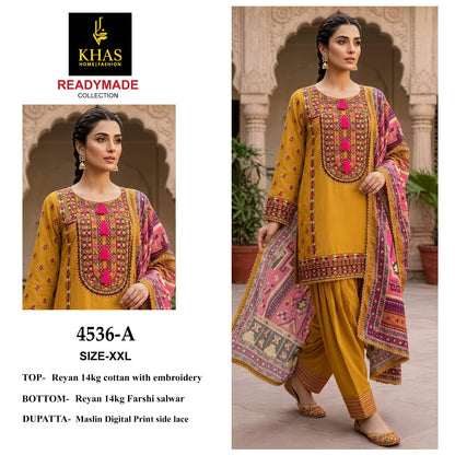Design 4536 Khas Reyon Pakistani Readymade Suits Exporter India