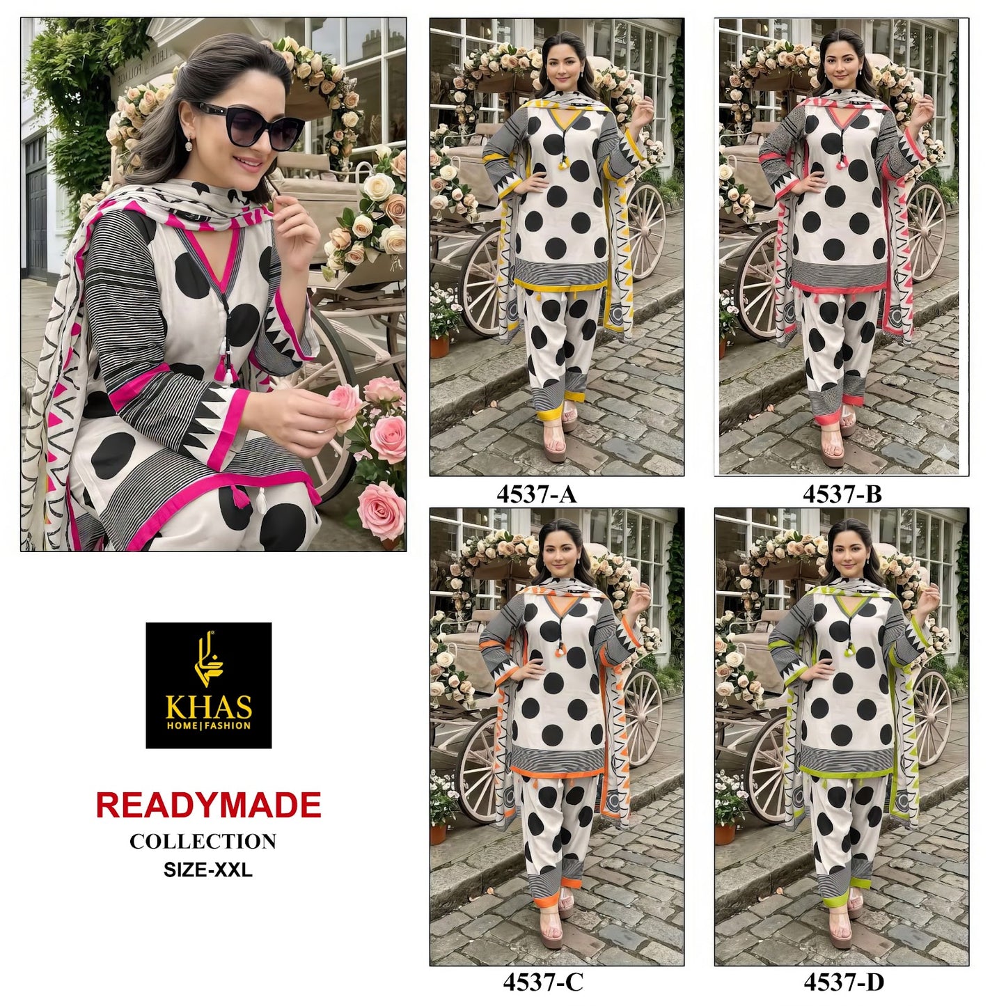 Design 4537 Khas Muslin Pakistani Readymade Suits Wholesaler India
