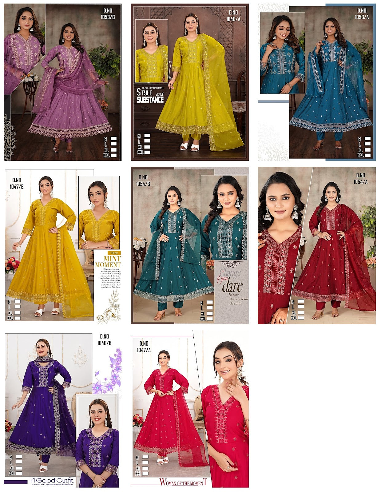 Design 46-47-53-54Ab Ladli Roman Silk Readymade Anarkali Suits Wholesaler India