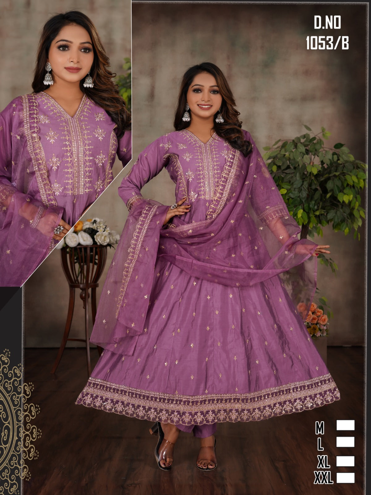 Design 46-47-53-54Ab Ladli Roman Silk Readymade Anarkali Suits Wholesaler India