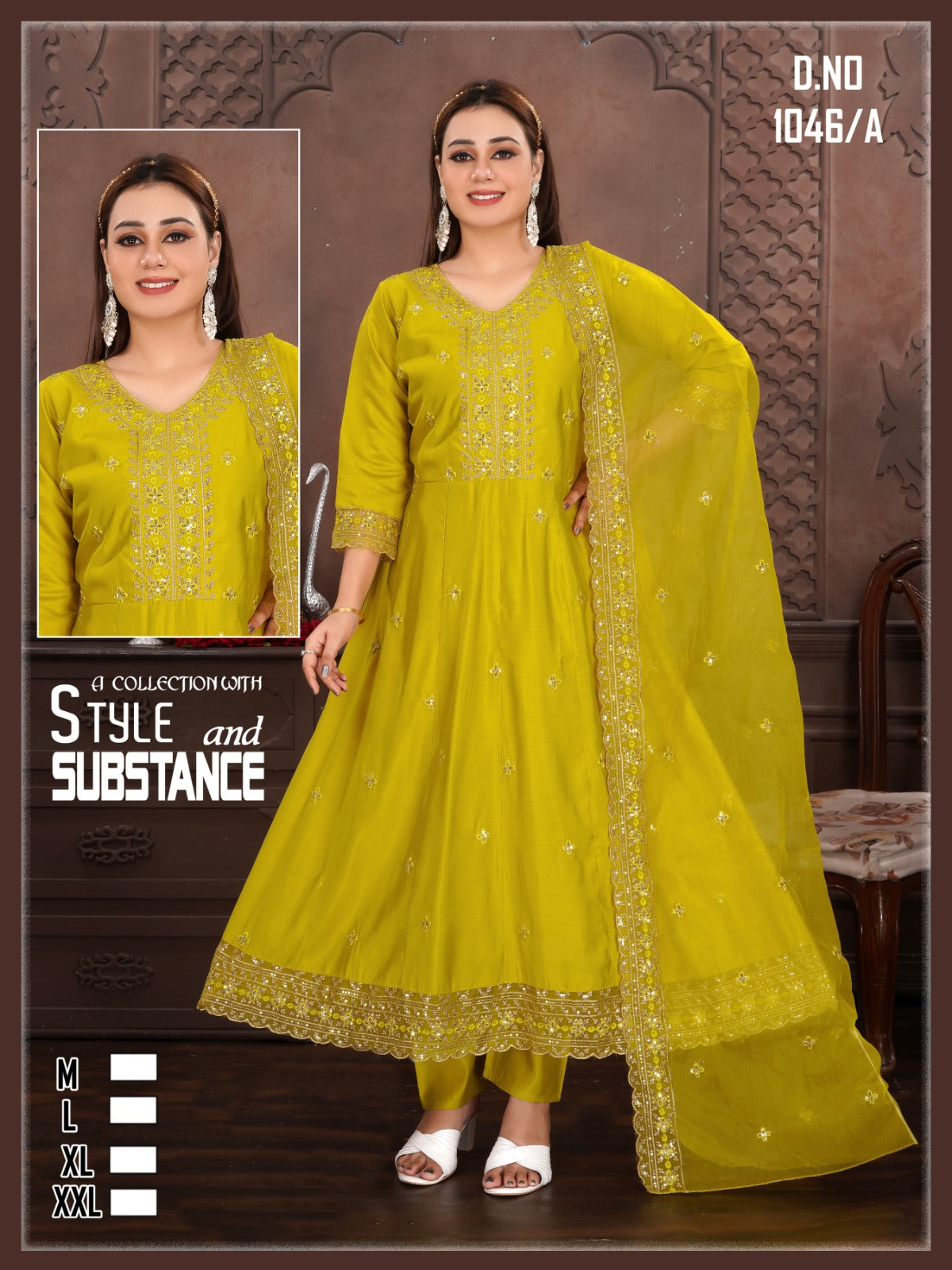 Design 46-47-53-54Ab Ladli Roman Silk Readymade Anarkali Suits Wholesaler India
