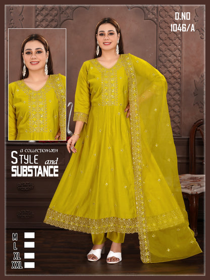 Design 46-47-53-54Ab Ladli Roman Silk Readymade Anarkali Suits Wholesaler India