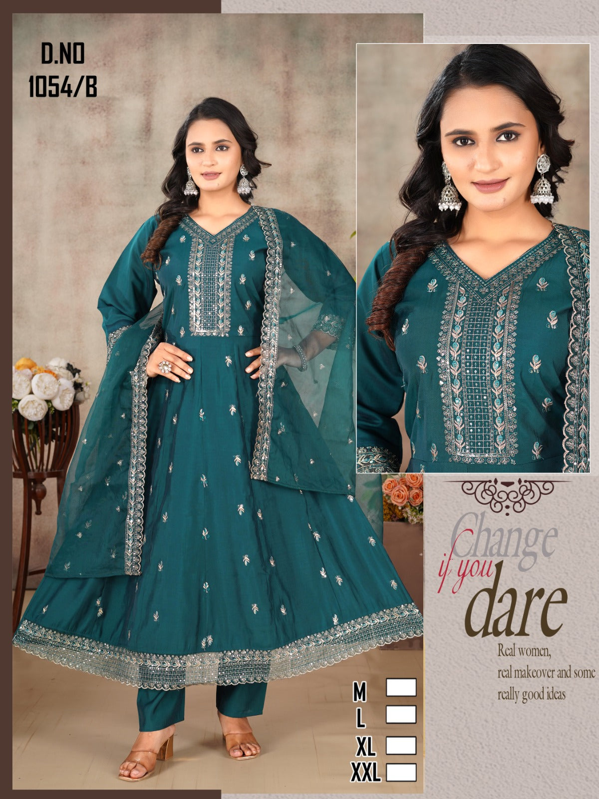 Design 46-47-53-54Ab Ladli Roman Silk Readymade Anarkali Suits Wholesaler India