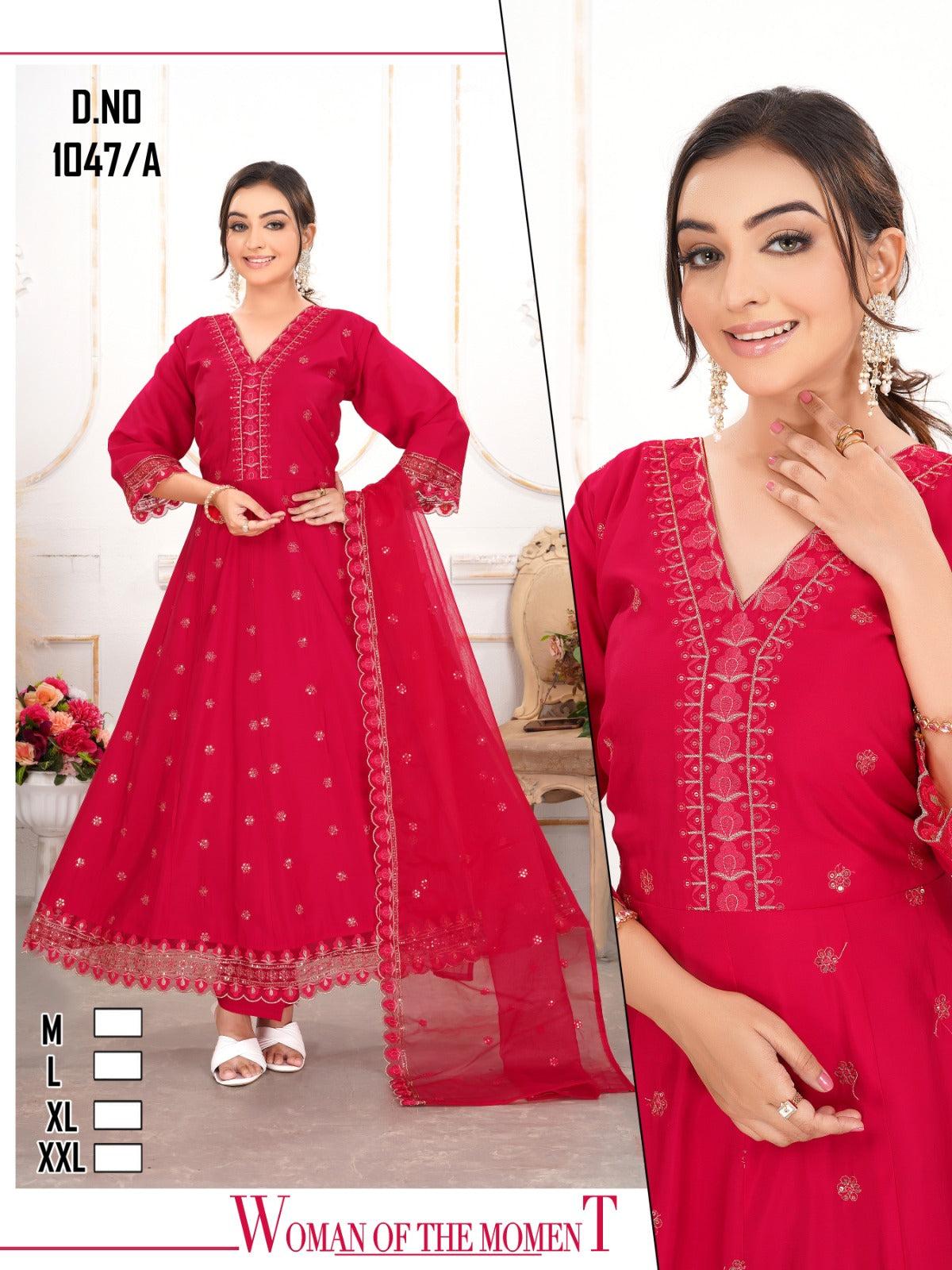 Design 46-47-53-54Ab Ladli Roman Silk Readymade Anarkali Suits Wholesaler India