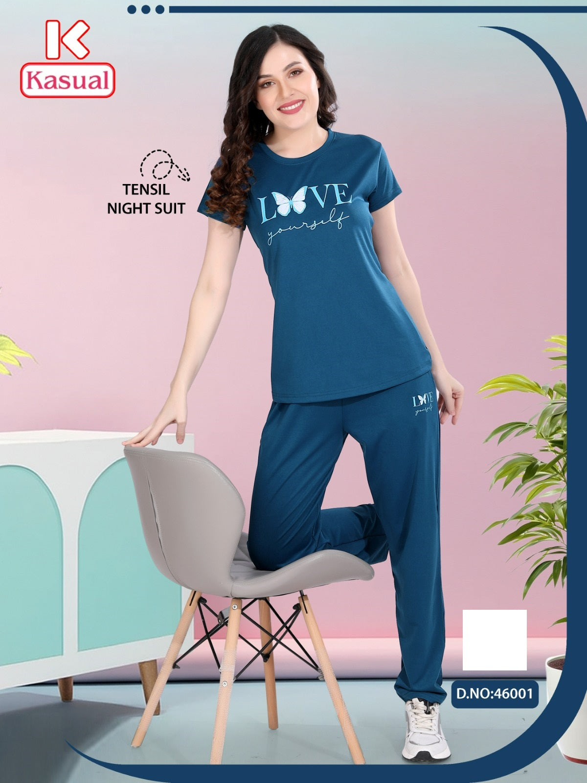 Design 46001-46006 Kasual Tencil Pyjama Night Suits Manufacturer Gujarat