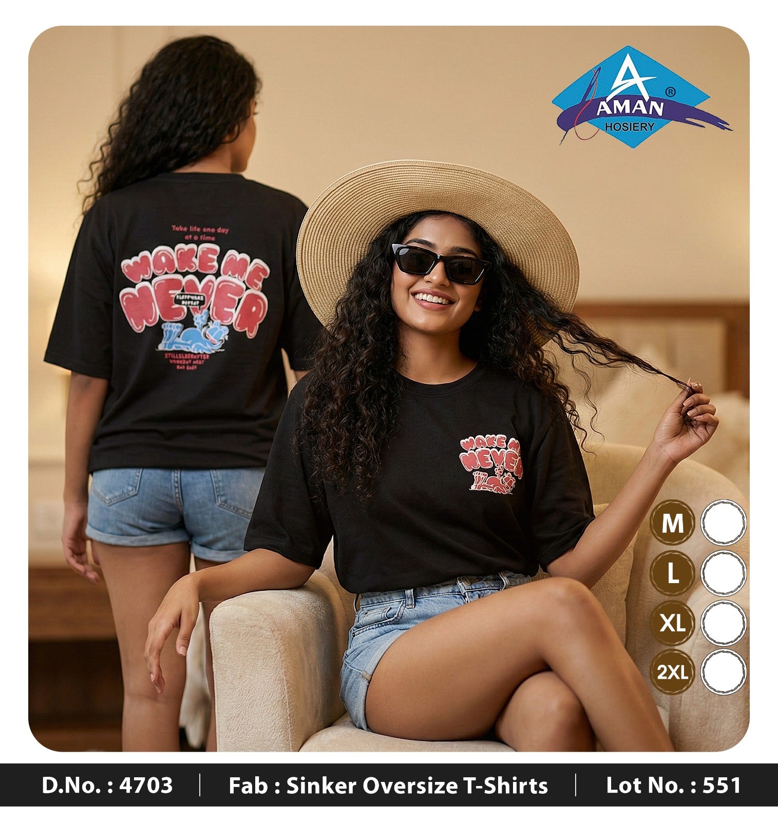Design 4703 Aman Sinker Women Oversized Tshirt Supplier Ahmedabad