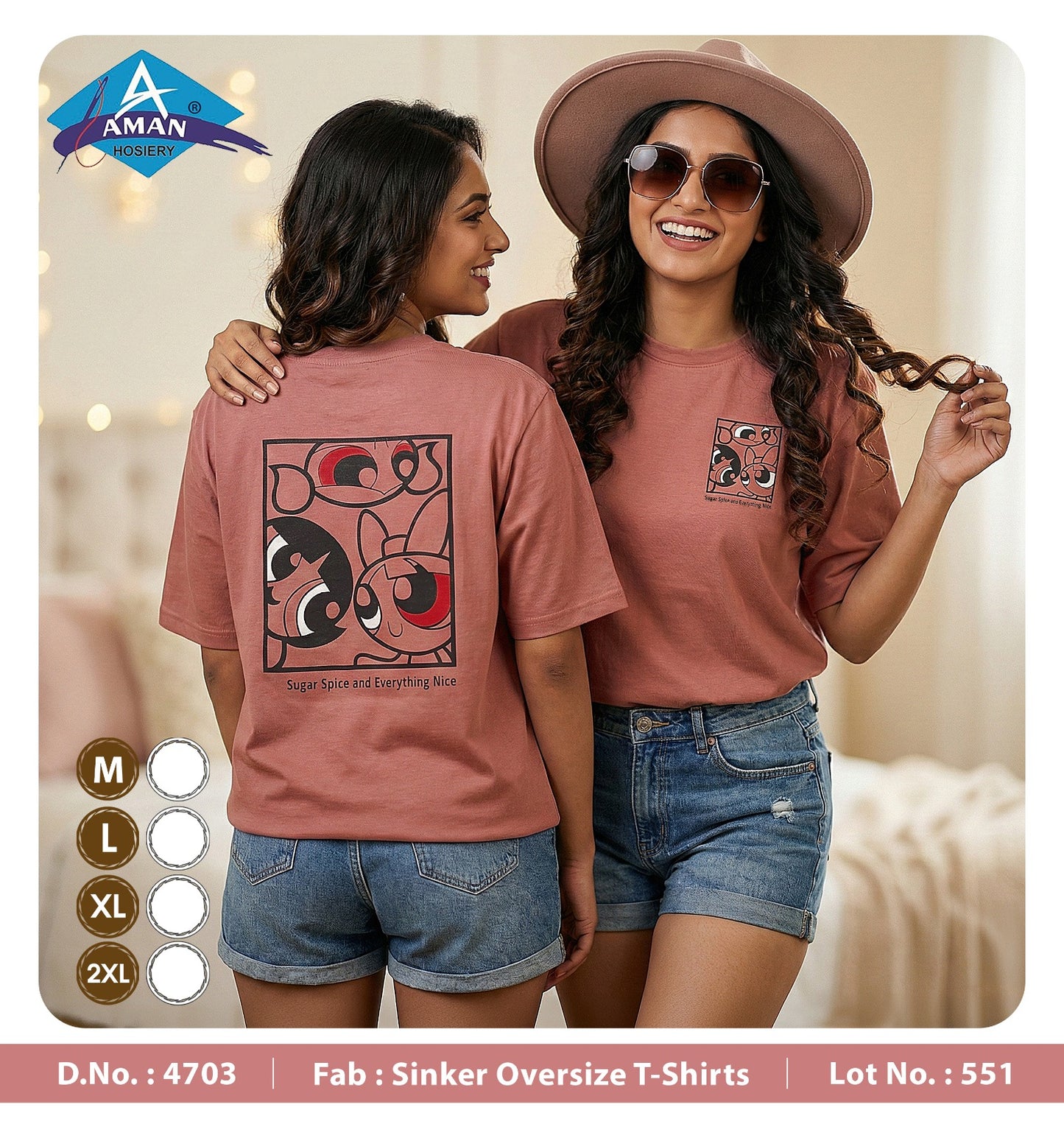 Design 4703 Aman Sinker Women Oversized Tshirt Supplier Ahmedabad