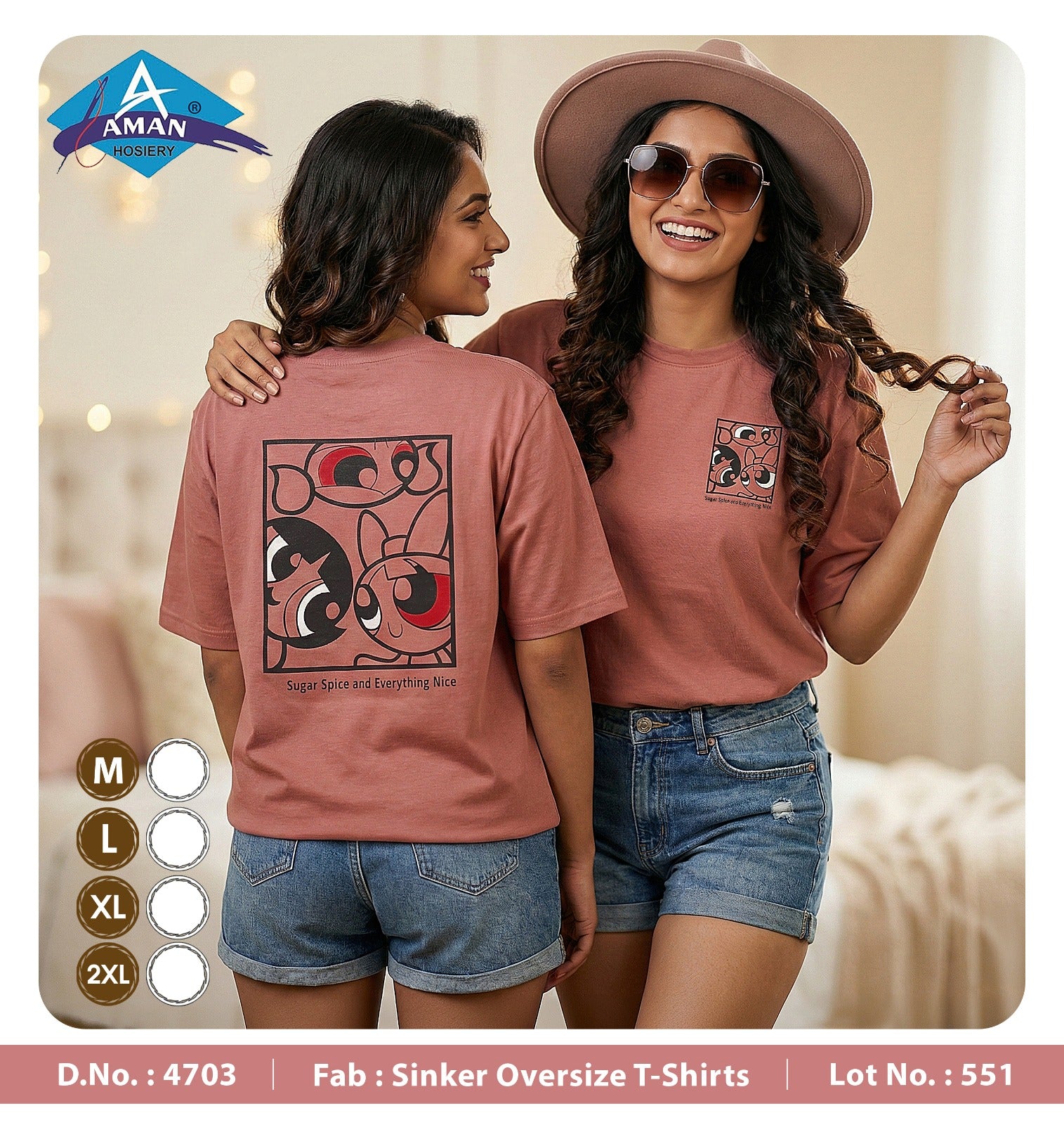 Design 4703 Aman Sinker Women Oversized Tshirt Supplier Ahmedabad
